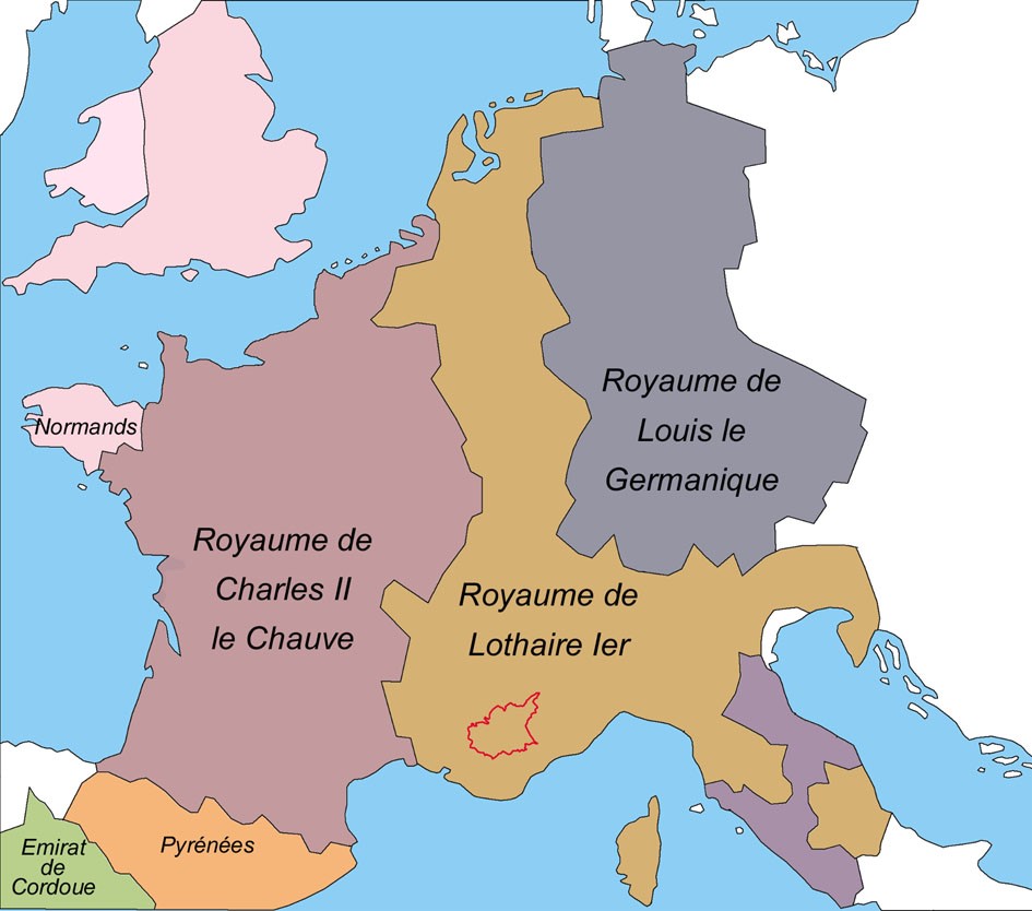 Partage de l’Empire Carolingien en 843