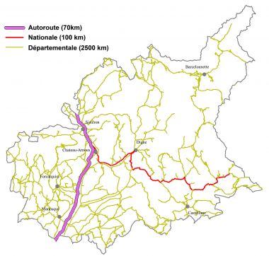 Carte du réseau routier principal