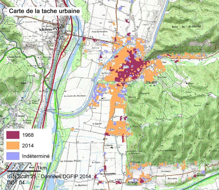 Carte de la tache urbaine
