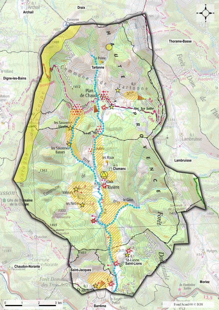 La Vallée de l’Asse de Clumanc - Carte des enjeux