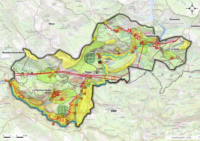 Les Gorges du Verdon - Carte des enjeux
