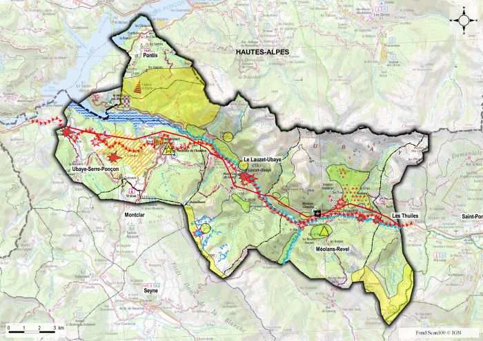 La Basse Vallée de l’Ubaye - Carte des enjeux